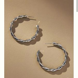 Anthropologie Delicate Twist Hoop Earrings